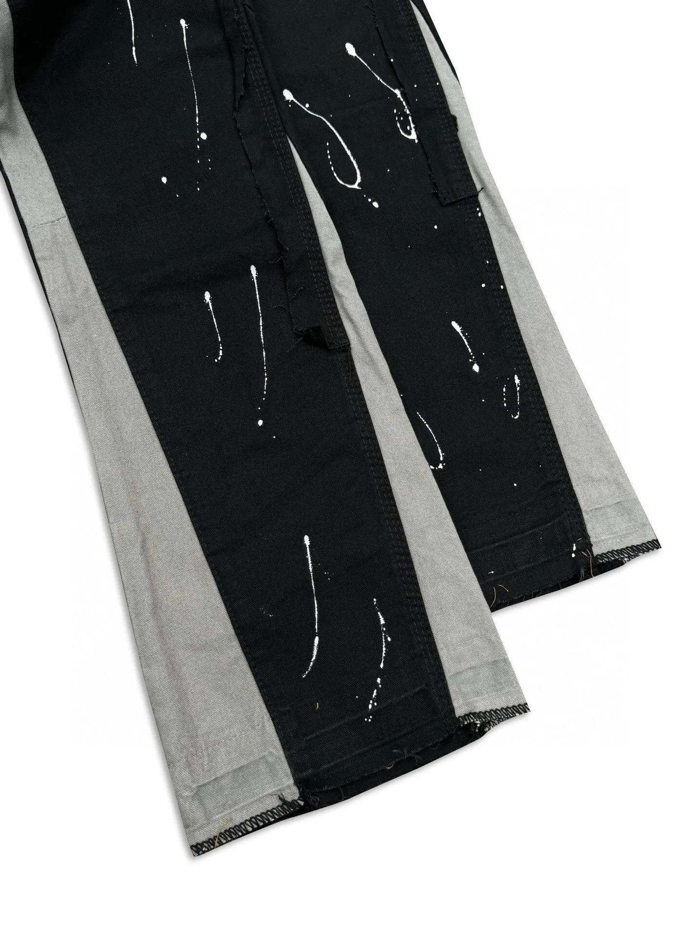 -Size upper body P220#G33 GALLERY DEPT. Spliced ​​washed retro jeans for men and women, high street splash-ink pants, micro-flared casual trousers, trendy couple, same style. Color: black. Size: S-XXL (corresponding to 28-36)